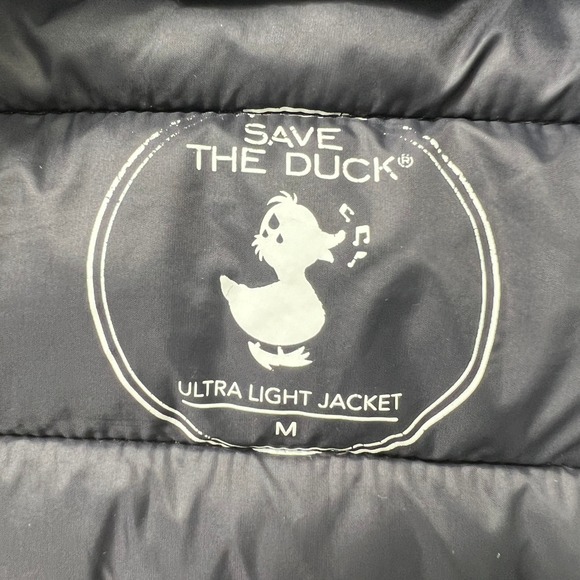 SAVE THE DUCK Alexander Puffer Jacket Mens M Ultra Light Down Alternative  Gray - Picture 4 of 9
